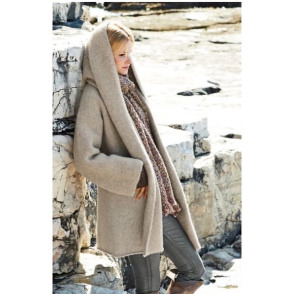 Peruvian Connection Kotzebue Alpaca Sweater Coat Size XL Oatmeal Beige Hooded - Picture 3 of 11